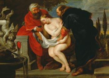 Susanna in the Bath (oil on canvas) | Obraz na stenu