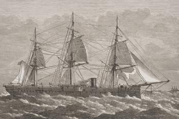 HMS Invincible at the Queen's Jubilee Naval Review, from 'The Illustrated London News', July 1887 (litho) | Obraz na stenu