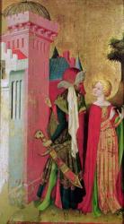 St. Barbara Locked in a Tower by her Father, from the St. Barbara Altarpiece (tempera & oil on panel) | Obraz na stenu
