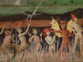 Resurrection of the dead, demon, detail from the Coronation of the Virgin, 1453-54 (oil on panel) | Obraz na stenu