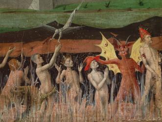 Resurrection of the dead, demon, detail from the Coronation of the Virgin, 1453-54 (oil on panel) | Obraz na stenu