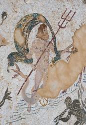 Mosaic of Neptune in the Casa de Neptuno - the House of Neptune, Roman city of Italica, near Santiponce, Seville Province, Andalusia, Spain (photo) | Obraz na stenu