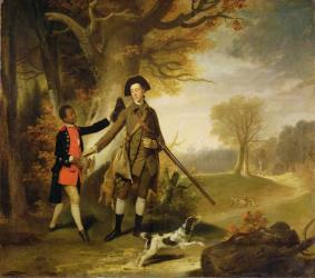 The Third Duke of Richmond (1735-1806) out Shooting with his Servant, c.1765 (oil on canvas) | Obraz na stenu