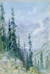 Mountainous landscape, 1876 (w/c on paper) | Obraz na stenu