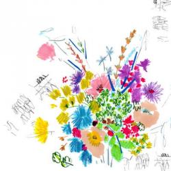 Floral Sketch, 2014 (pen and ink, collage on paper) | Obraz na stenu