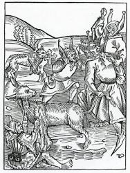 Of them that ar alway borowynge, illustration from Alexander Barclay's English translation of 'The Ship of Fools', from an edition published in 1874 (engraving) | Obraz na stenu