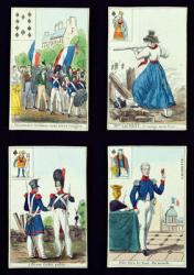 Selection of playing cards relating to the 1830 Revolution, 1831 (coloured engraving) | Obraz na stenu