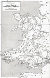 Map illustrating the Welsh wars of William Rufus and Henry I, from 'A Short History of the English People' by J. R. Green, published 1893 (litho) | Obraz na stenu
