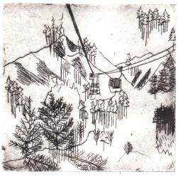 Mayrhofen Mountains, 2015, dry-point etching | Obraz na stenu