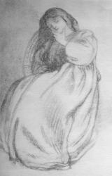 Elizabeth Siddal, c.1853 (graphite on paper) | Obraz na stenu