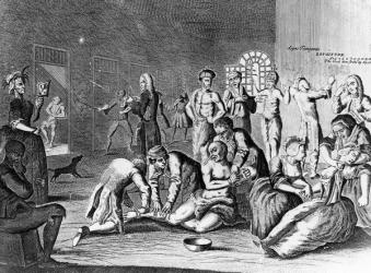 Scene in a Madhouse, from A Rake's Progress (engraving) | Obraz na stenu