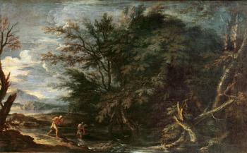 Landscape with Mercury and the Dishonest Woodman, c.1650 (oil on canvas) | Obraz na stenu
