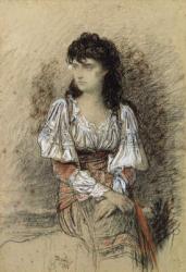 A Dressed Up Peasant, 1876 (watercolour and pencil on paper) | Obraz na stenu