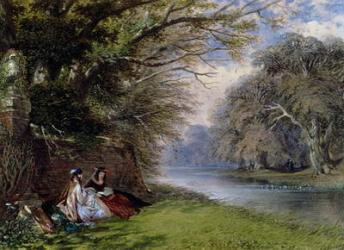 Young ladies by a river | Obraz na stenu