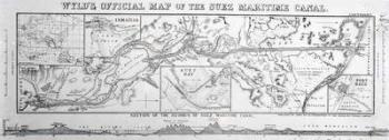 Wyld's Official Map of the Suez Maritime Canal, 1869 (engraving) | Obraz na stenu