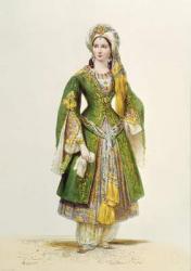 Mademoiselle Rachel (1821-58) as Roxane in 'Bajazet' by Jean Racine (1639-99) (colour litho) | Obraz na stenu