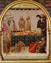 Curing the sick on the day of the death of St. Louis of Toulouse (1274-97) predella panel from the Altar of St. Louis of Toulouse, 1317 (tempera on panel) | Obraz na stenu