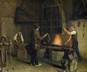 Interior of the Forge, 1837 (oil on canvas) | Obraz na stenu