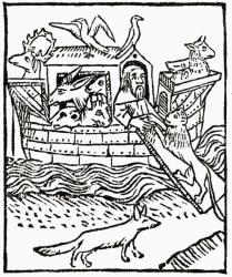 Noah's Ark. After a woodcut from Caxton's Golden Legend, 1483. From Impressions of English Literature, published 1944. | Obraz na stenu
