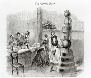 The first large-scale espresso machine (engraving) | Obraz na stenu