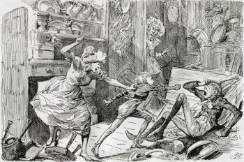 Oliver Aroused. "The cruel insult to his dead mother had set his blood on fire. The cowardly tormentor lay crouching at his feet. " He'll murder me!" blubbered Noah. "Charlotte! and missis! Here's the new boy a murdering of me! Help! help! Oliver's gone m | Obraz na stenu