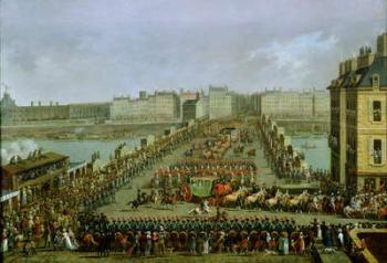 The Imperial Procession Returning to Notre Dame for the Sacred Ceremony of 2nd December 1804, Crossing the Pont-Neuf (oil on canvas) | Obraz na stenu