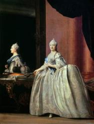 Empress Catherine II before the mirror, 1779 (oil on canvas) | Obraz na stenu