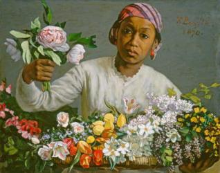 Young Woman with Peonies, 1870 (oil on canvas) | Obraz na stenu