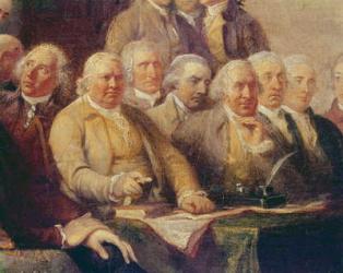 Drafting the Declaration of Independence, 28th June 1776, c.1817 (oil on canvas) (detail of 228826) | Obraz na stenu