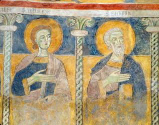 Detail of St. John the Evangelist and St. Simon (fresco) | Obraz na stenu