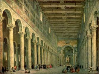 Interior of the Church of San Paolo Fuori le Mura, Rome, 1750 (oil on canvas) | Obraz na stenu