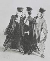 A Dispute Outside the Courtroom, from the series 'Les Gens de Justice' c.1846 (charcoal on paper) | Obraz na stenu