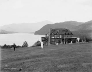 Lake Placid and Whiteface Mountain from Stevens House, Adirondack Mountains, N.Y., c.1909 (b/w photo) | Obraz na stenu