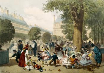 The Tuileries, 1856 (colour litho) | Obraz na stenu