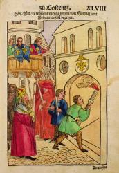 The Florentine delegates celebrate the feast of St. John, their patron saint, at the Council of Constance, from 'Chronik des Konzils von Konstanz' (pen & ink on paper) | Obraz na stenu
