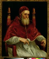 Pope Julius II (1443-1513) after a painting by Raphael, c.1545-46 (oil on canvas) | Obraz na stenu