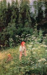 Girl among the wild flowers, 1880 (oil on canvas) | Obraz na stenu