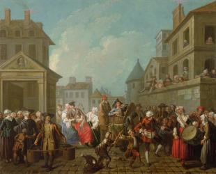 Street Carnival in Paris, 1757 (oil on canvas) | Obraz na stenu