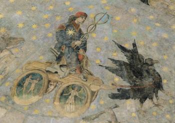 The Chariot of Mercury, detail from the vaulting of the 'Cielo de Salamanca', c.1480-90 (fresco) | Obraz na stenu