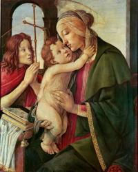 Virgin and child with Saint John the Baptist (tempera on panel) | Obraz na stenu