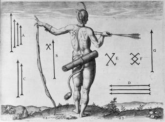 Indian Markings, engraved by Theodor de Bry (1528-1598) (engraving) | Obraz na stenu