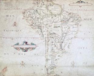 Map of South America (coloured engraving) | Obraz na stenu
