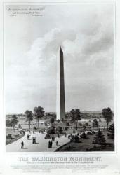 The Washington Monument and Surroundings, North View (litho) (b&w photo) | Obraz na stenu