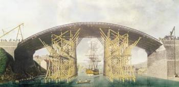 Iron Bridge over the Wear, 1796 (colour engraving) | Obraz na stenu
