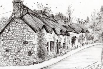 Post office and museum Brighstone I.O.W., 2008, (ink on paper) | Obraz na stenu