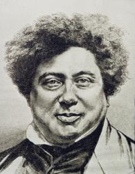 Alexandre Dumas Pere (1802-70) (engraving) | Obraz na stenu