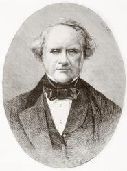 George Peabody, 1795 – 1869. American businessman and philanthropist who founded Peabody Institute. From L'Univers Illustre published in Paris in 1868. | Obraz na stenu