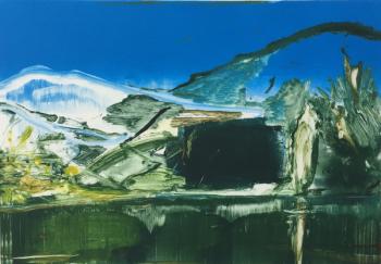 Fishing Under the Mountain, 2016, (monotype) | Obraz na stenu