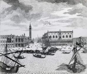 View of Piazza San Marco from the Bacino, Venice (engraving) | Obraz na stenu