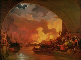 The Great Fire of London, c.1797 (oil on canvas) | Obraz na stenu